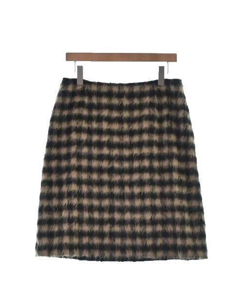 Lã Max Mara Xadrez Saias femininas