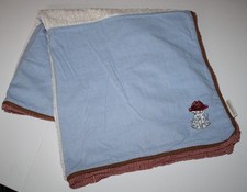 Wendy Bellissimo Chambray Quilt Baby Blanket Dalmatian Dog Blue Ivory Chenille