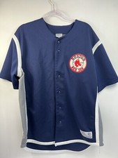 Boston Red Sox Baseball Dynasty Series Jersey Navy, White Mens Sz L Vintage