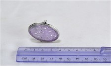 Anello In Giada Naturale Viola 17-18mm Pietra Preziosa Cerchio Dita Donna - Vintage Fatto A Mano