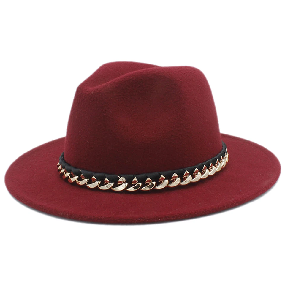 Mujeres Hombres Lana Fedora Sombrero Para Invierno Otoño Ala Ancha Jazz Iglesia Sombrero Gorras Foto 4 de 4