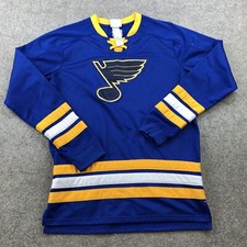St Louis Blues Pullover Youth XL Blue Yellow Logo Lace Hockey Sweatshirt Boys