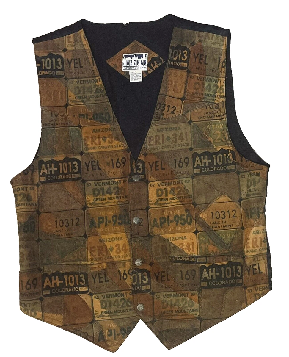 Patchwork leather vest clearance