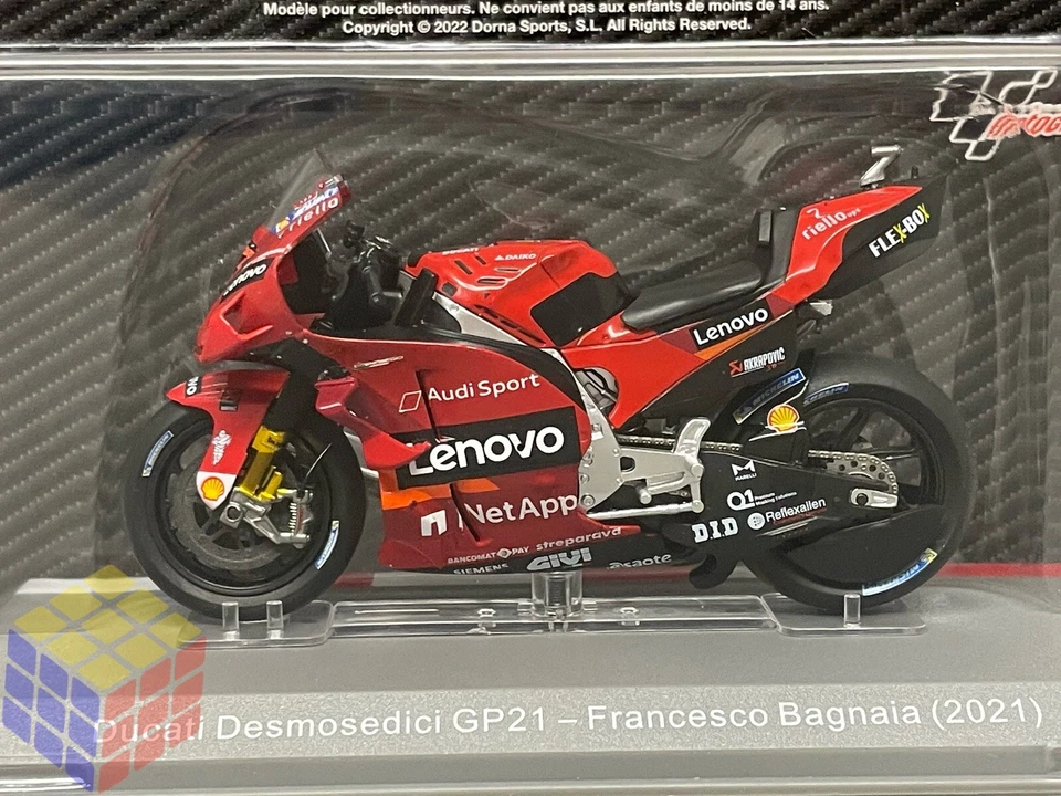 ☆ DUCATI DESMOSEDICI • MOTO GP 2021 • FRANCESCO BAGNAIA #63 Pecco (1:18) Altaya - Imagen 2 de 4