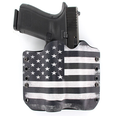OWB Kydex Holster for Hanguns with OLIGHT PL-2RL BALDR - USA BLACK & WHITE