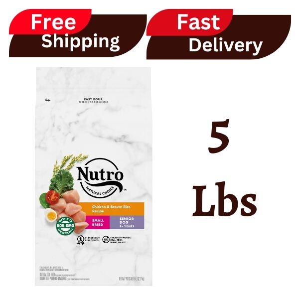 NUTRO NATURAL CHOICE Chicken & Brown Rice Dry Dog for Small Breed Senior Dog,5lb