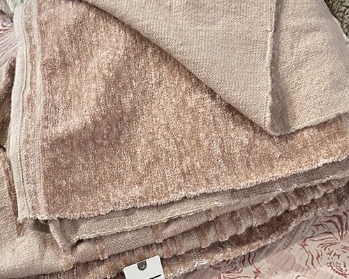 Anthropologie Blush Omi Chenille Throw Blanket - Contemporary Modern Minimalist - Picture 6 of 6