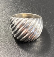 Vintage Sterling Silver Ornate Ribbed Ring Size 7