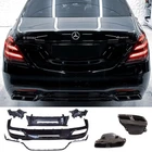 ✅ Rear Diffuser + Exhaust Tips For Mercedes S-Class W222 Mopf S65 AMG Look