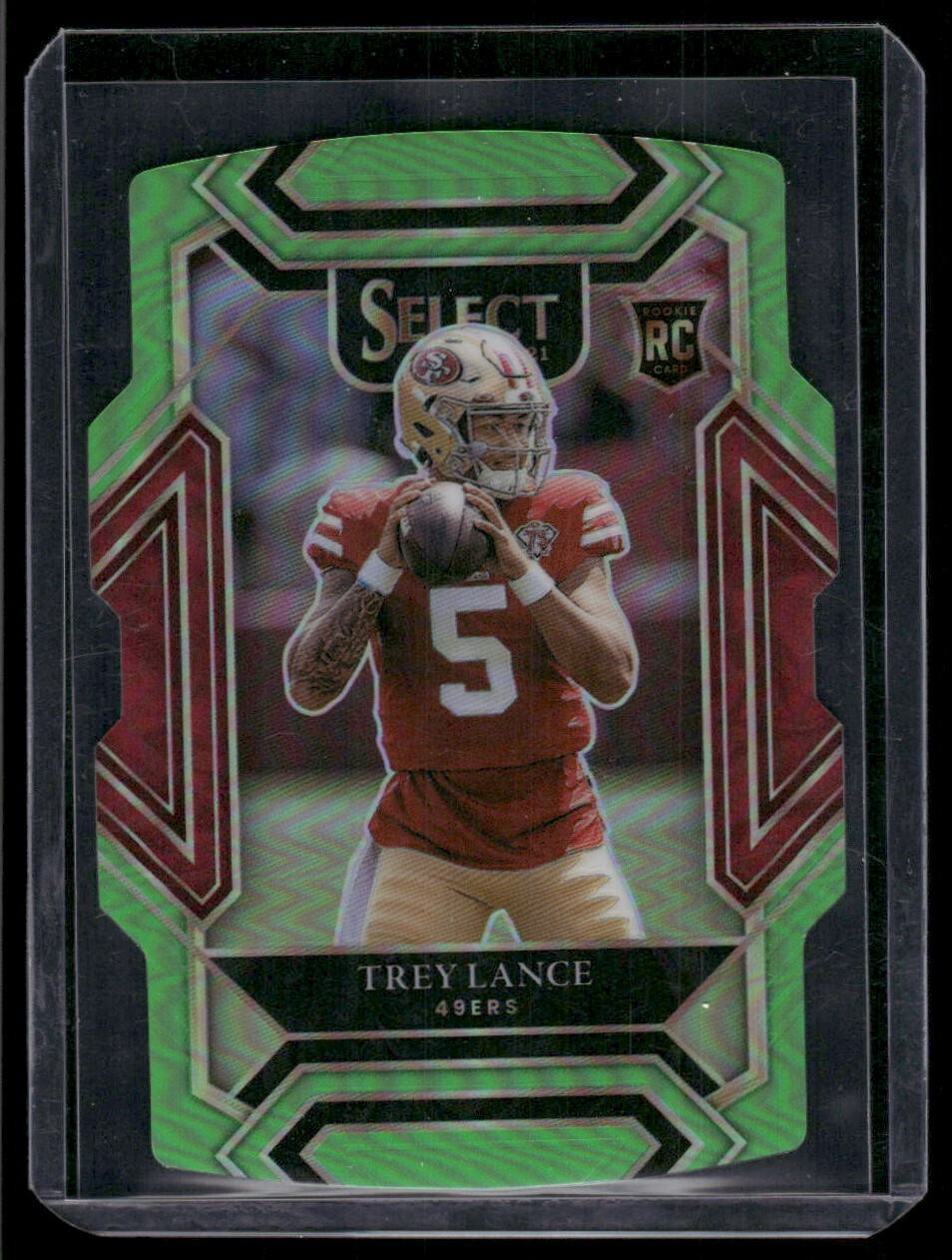 2021 Select Trey Lance #245 - Club Level Rookie Die-Cut Neon Green 118/349