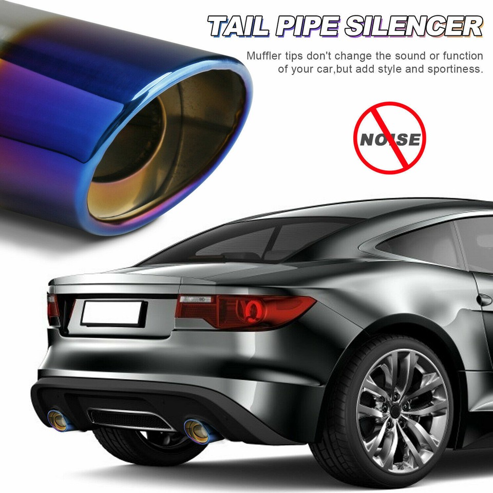 Car Exhaust Pipe Tip Rear Tail Throat Muffler Stainless Steel