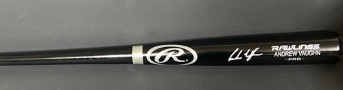 Andrew Vaughn Chicago White Sox Signed Bat Beckett Witness Hologram Black
