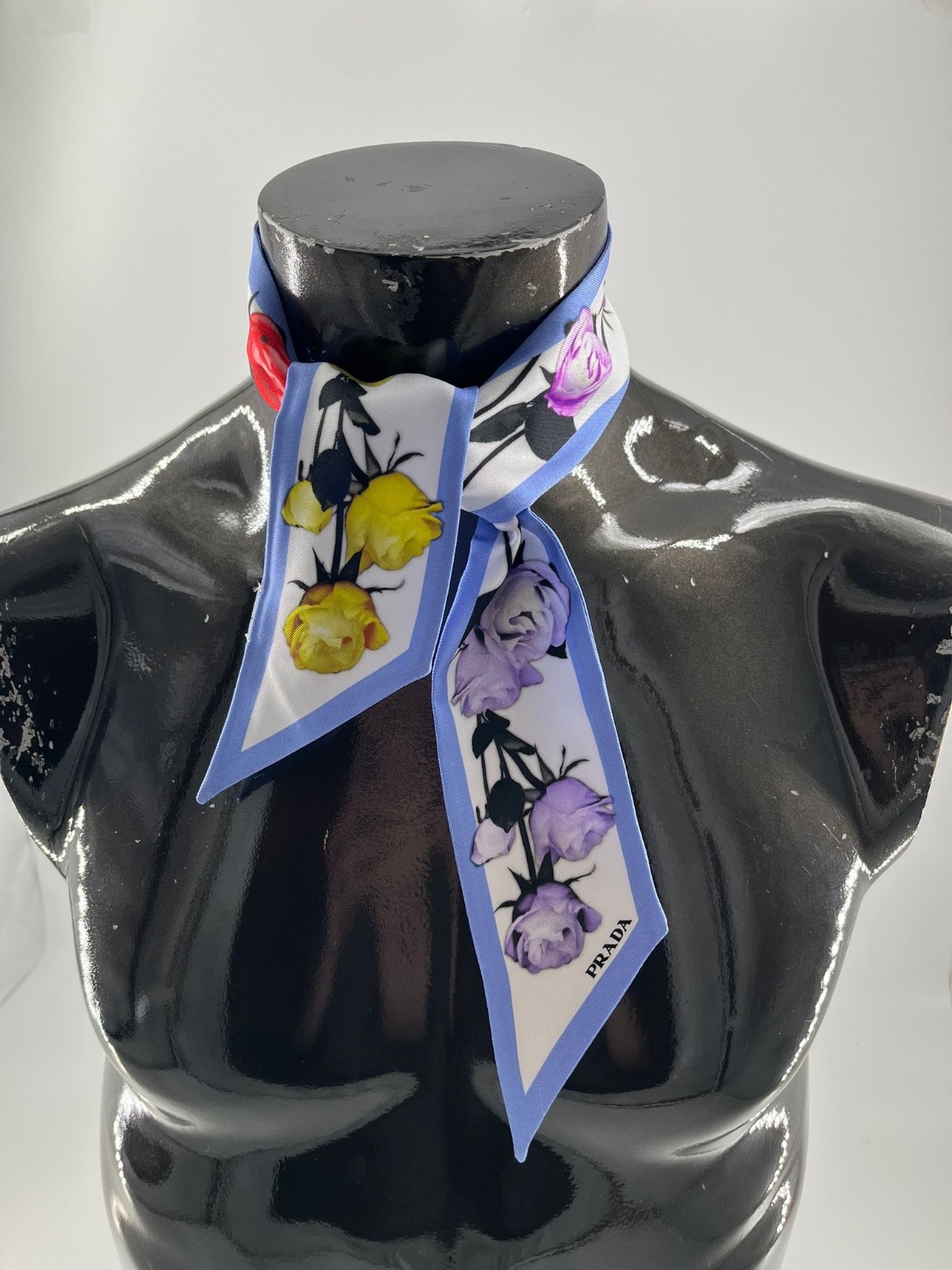 Authentic PRADA Skinny Silk Scarf New Never Used Made in Italy thumbnail 15