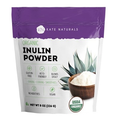 Inulin Powder Organic from Blue Agave (8oz) Soluble Prebiotic Fiber for Coffee,
