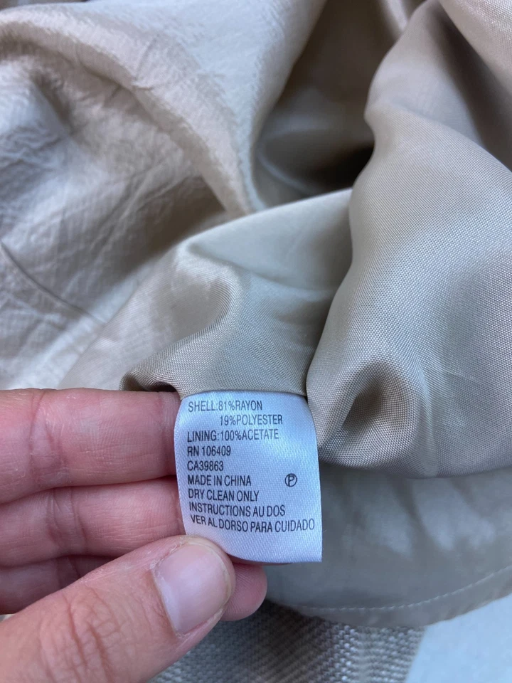 Tahari Arthur S. Levine Sz 18W Dress Beige Fit & Flare Textured Workwear Office - Image 4 of 4