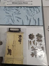 3 Set Lot Mould Redesign W/ Prima Wilderness Rose Victorian Adornments Sea maven