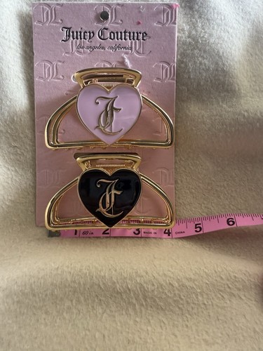 Big Heart JUICY COUTURE HAIR CLIPS NWT JC LOGO - Picture 4 of 7