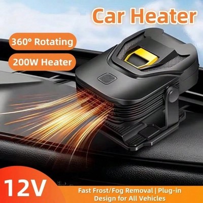 200W 2 in 1 Portable Car Heaters Defroster 12V Fast Heating/Cooling Windshield