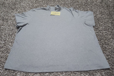New Classic Elements T Shirt Womens 24-26W Gray Mock Neck Short Sleeve Cotton