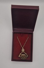 Past Times Victorian-Style Swivel Fob Necklace Long Chain. Box & Certificate