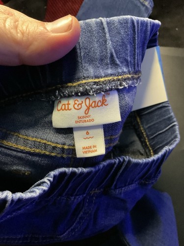 Cat And Jack Size 6 Girls Jeans With Adjustable Waistband Brand New Never Used - Picture 8 of 11