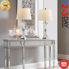 26'' Modern Touch Table Lamps Set of 2 with 2 USB Living Room Bedroom Bedside