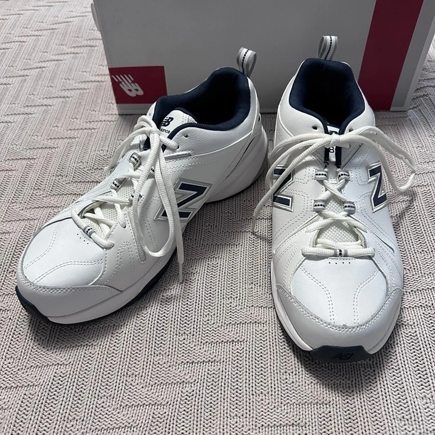 Scarpe da tennis sneaker New Balance bianche extra larghe taglia 11 nuove con scatola