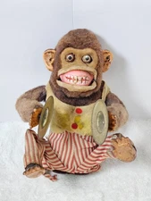 VTG Japan Tin Cymbal Monkey 1950's Screamer Version Battery Toy - Non Working