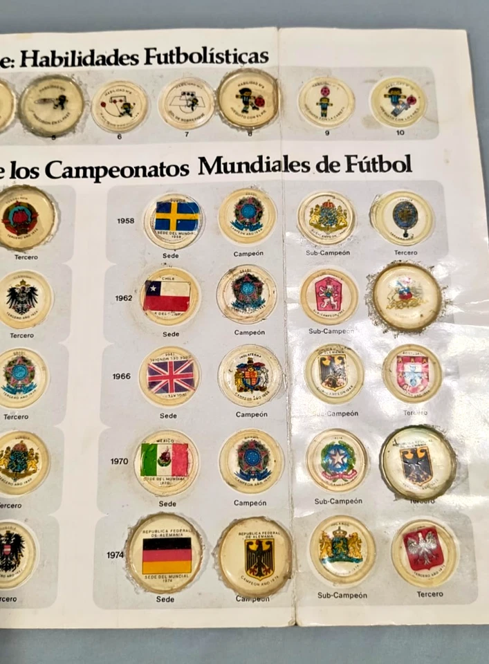 Vintage RARE 1976 FIFA WORLD CUP HISTORY album coca cola caps Argentina complete - Image 3 of 4