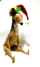 ANNALEE MOBILITEE DOLLS 1960s Sitting Reindeer Christmas Figure 8” Hand Painted