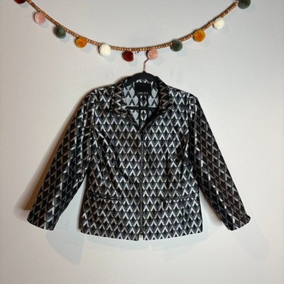 Carlisle metallic geometric patterned blazer jacket