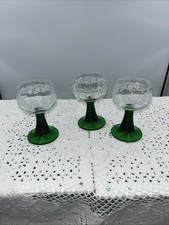 Luminarc Hock Glass x3 Short Grapevine Green Beehive Stem 11cm Height