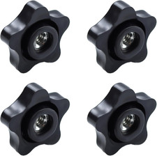 4 PCS 5/16-18 Star Knobs Black Plastic Female Thru Hole Clamping Handle