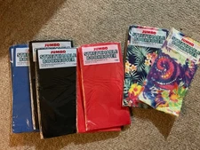 8 NEW stretchable jumbo textbook  book or binder covers . washable reusable