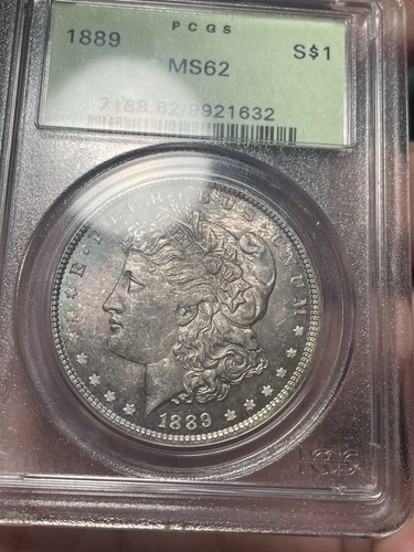 1889 Morgan Silver Dollar PCGS MS62 OGH Toned