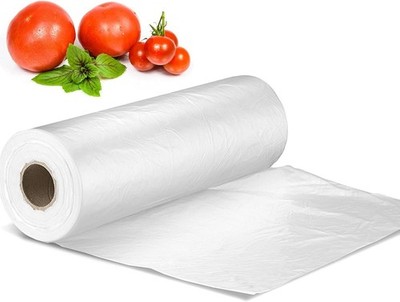12'' X 16'' Plastic Produce Bag on a Roll, Bread and Grocery 2 Rolls, Clear 