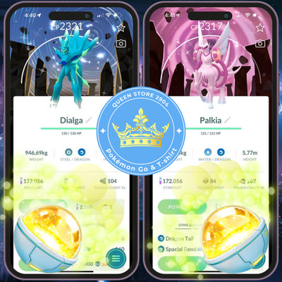 Pokémon TRADE  Shiny Dialga O   Palkia O  Background Go Tour Kalos 2026 Digital