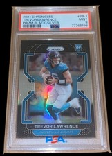 Trevor Lawrence 2021 Panini Chronicles Black Silver # PB-1 Rookie Card PSA 9. rookie card picture