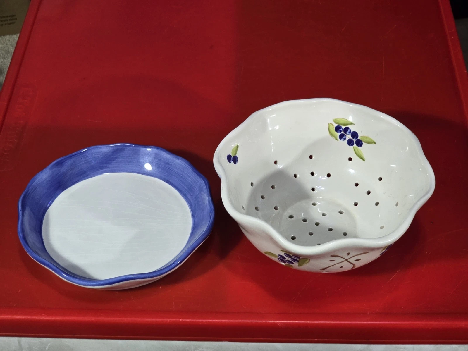 Ceramic Strainer Bowl + Plate Rommel Nueva Saparna 7" Colander Fruits Vegetables