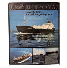 USSR MORFLOT - 60 Years Original Poster - Soviet Navy Fleet - Merchant Marine