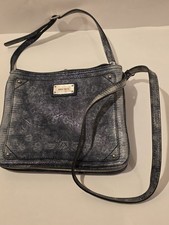 Nine West Kisslock Cross Body Purse Blue Faux Leather