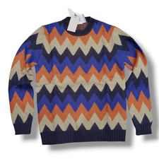 Maglia UOMO girocollo cashmere fantasia "PRINCIPE DEL FORO" Blu - taglia 52