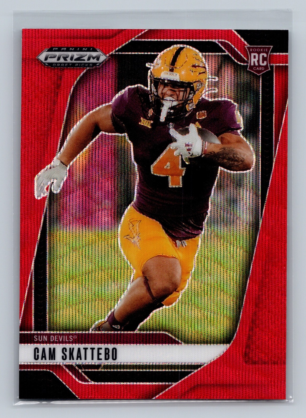 2025 Panini Prizm Draft Picks #9 Cam Skattebo Prizms Ruby Wave