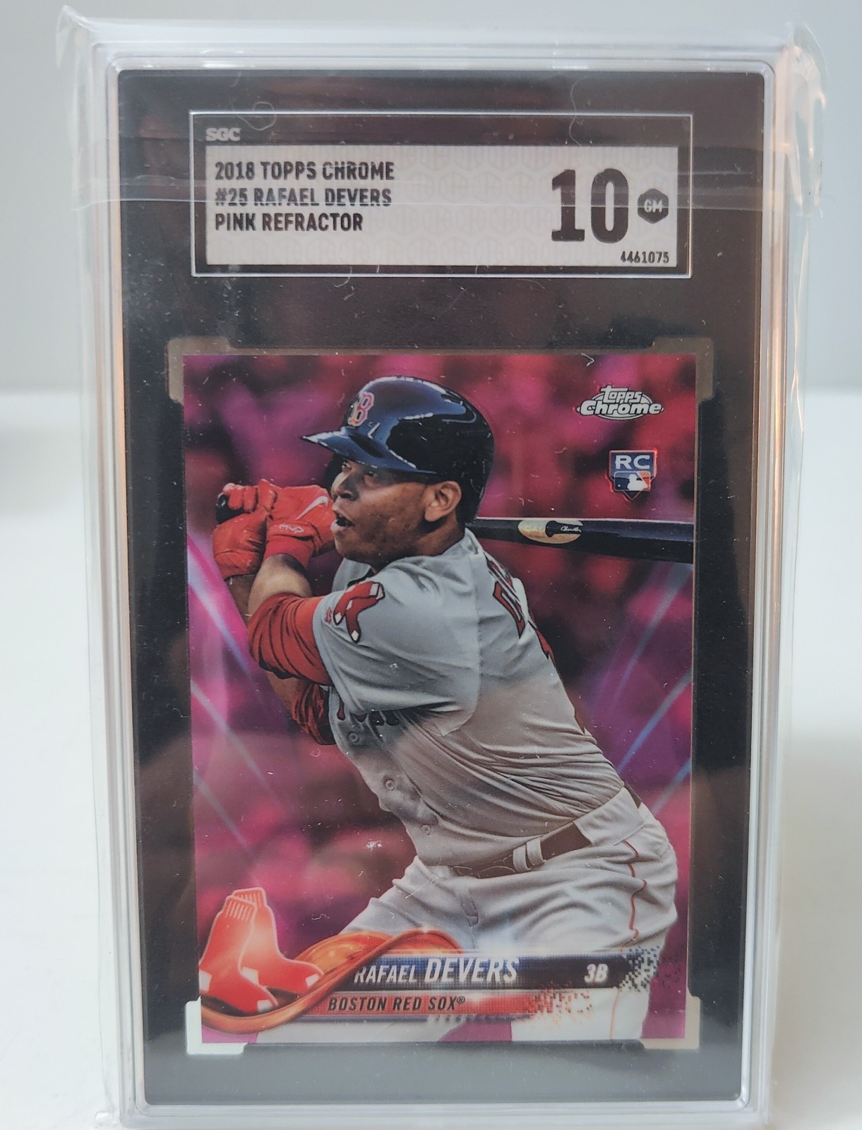 2018 Topps Chrome Rafael Devers Pink Refractor Rookie RC #25 SGC 10 Red Sox Z98