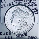 1891 CC SPITTING EAGLE MORGAN SILVER DOLLAR HI GRADE U.S. MINT KEY COIN 7890