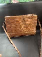 Bueno Brown Print Shoulder Bag Zip Closure Adjustable Strap Multiple Pockets
