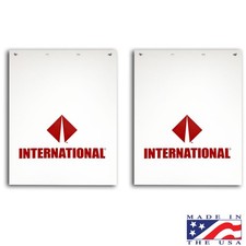 International Trucks 24 X 30 Red White Poly Semi Truck Mud Flaps-pair