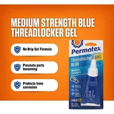Permatex Blue Gel Threadlocker: Medium Strength, Locks & Seals, 35g - Car, Auto