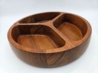 Vintage Dansk Teak Wood 3 Compartment Serving Tray/Bowl Denmark MCM