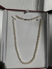 The Pearl Source 14K Gold 5-5.5mm White Freshwater Cultured Pearl Necklace 18”